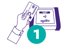 Badger votre carte sans contact pour obtenir des points de fidélité Le client badge sa carte sans contact NFC, carte bancaire, carte déjeuner qui devient sa carte de fidélité